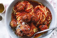 Adam Liaw’s mixed meatball spaghetti.