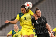 Sam Kerr scores for Australia.