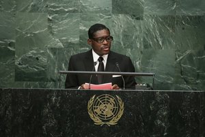 Teodoro Nguema Obiang Mangue, Vice-President of Equatorial Guinea, speaks during the 70th session of the United Nations General Assembly at U.N. headquarters Wednesday, Sept. 30, 2015.