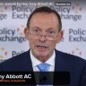 Former Australian PM Tony Abbott, now a trade representative for the British government, speaking at UK think tank Policy Exchange.