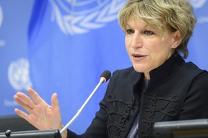 Agnes Callamard, Special Rapporteur on extrajudicial, summary or arbitrary executions, briefs journalists, 25 October 2019.