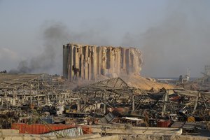 A damage is seen after a massive explosion in Beirut, Lebanon, Wednesday, Aug. 5, 2020.