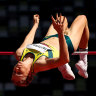 Eleanor Patterson on her way to qualifying for the high jump final in Tokyo.