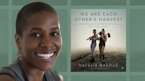 Natalie Baszile with the cover of her new anthology We Are Each Other's Harest