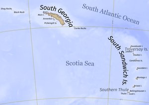 Map of South Georgia and the South Sandwich Islands