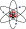 Stylised atom with three Bohr model orbits and stylised nucleus.svg