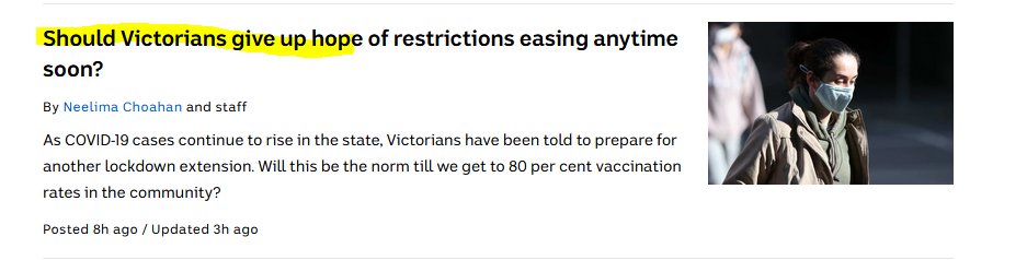 News headline: should Victorians give up hope of restrictions easing anytime soon?