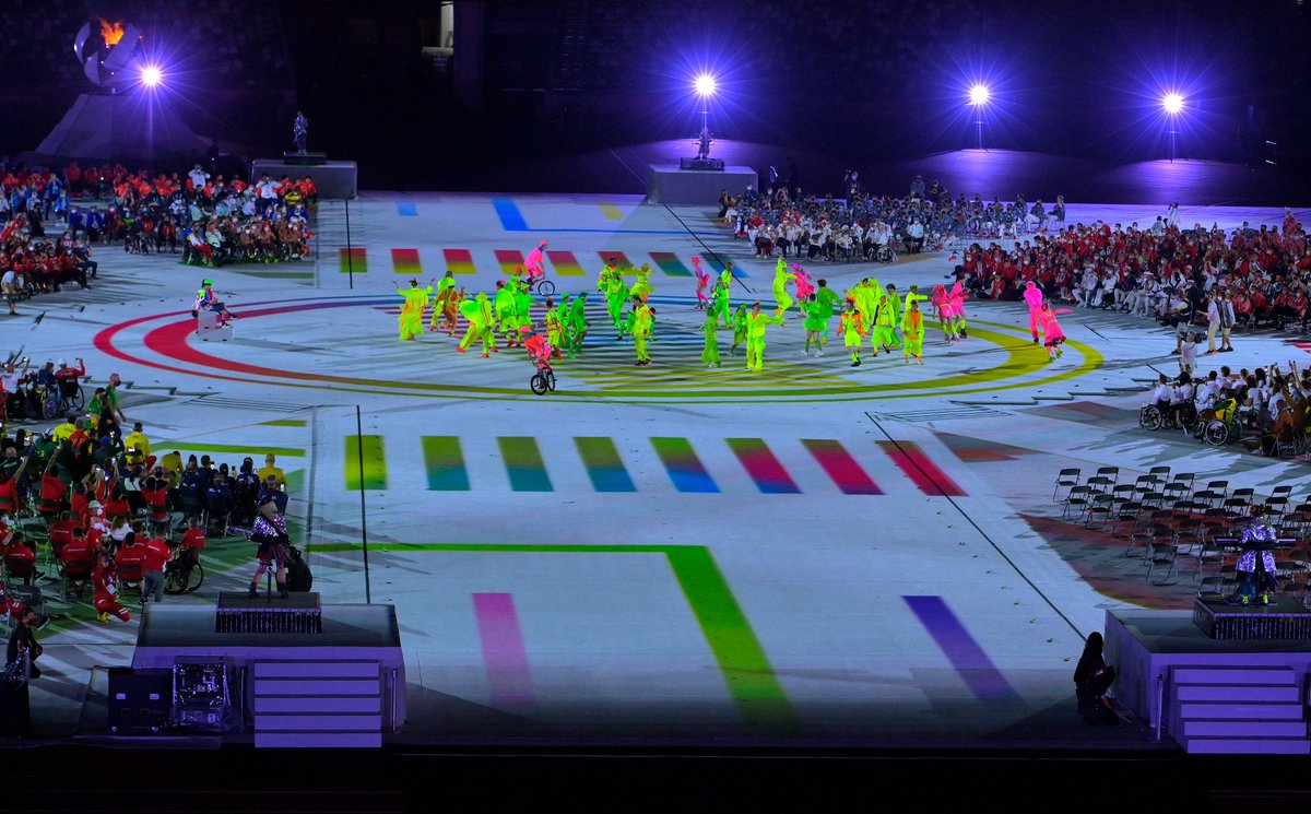 Entertainers perform during the Closing Ceremony on day 12 of the Tokyo 2020 Paralympic Games at Olympic Stadium.