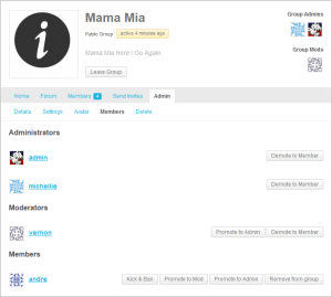 Group Admin > Members (group roles). Click to enlarge.