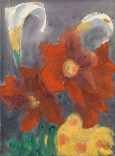 Emil Nolde, ‘Calla Lily, Amaryllis and Narcissi’, 1930/1940