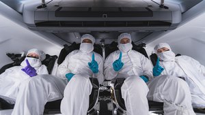 NASA’s SpaceX Crew-1 astronauts participate in crew equipment interface testing at SpaceX headquarters in Hawthorne, California