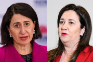 Politician in a pearl earring: NSW Premier Gladys Berejiklian and Queensland Premier Annastacia Palaszczuk