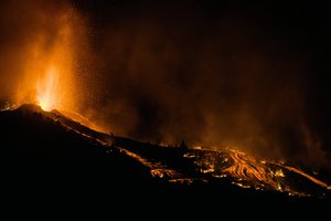 Lava flows from an eruption of a volcano at the island of La Palma in the Canaries, Spain, Sunday, Sept. 19, 2021