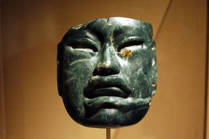 Olmec jadeite mask in the Metropolitan Museum of Art