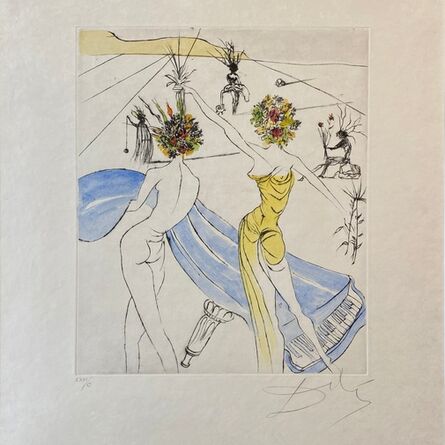 Salvador Dalí, ‘Hippies Suite: Flower Women with Soft Piano - Femmes Fleurs au Piano ’, 1969-1970