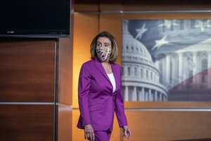 Nancy Pelosi, D-Calif., holds a news conference on the day after violent protests