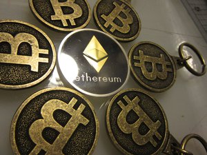 Bitcoin Keychains with Ethereum collectible coin