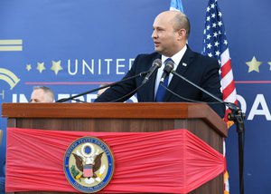 Naftali Bennett at Celebrations of the 245th Independence Day of the United States at the United States Embassy in Jerusalem