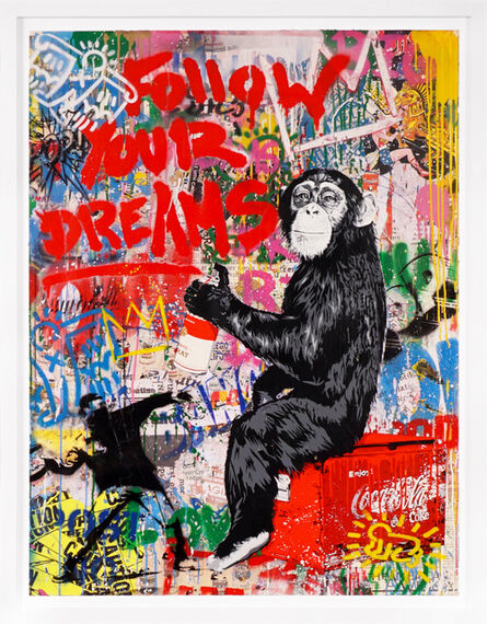 Mr. Brainwash, ‘'Follow Your Dreams' Monkey, Unique Street Art Painting’, 2021