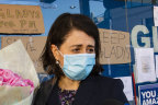 Former Premier Gladys Berejiklian arrives at her electorate office on Wednesday.