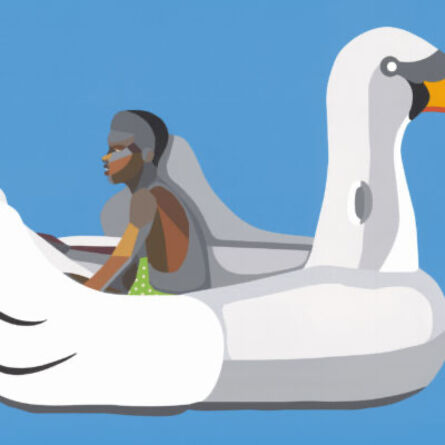 Derrick Adams, ‘Boy on Swan Float’, 2020