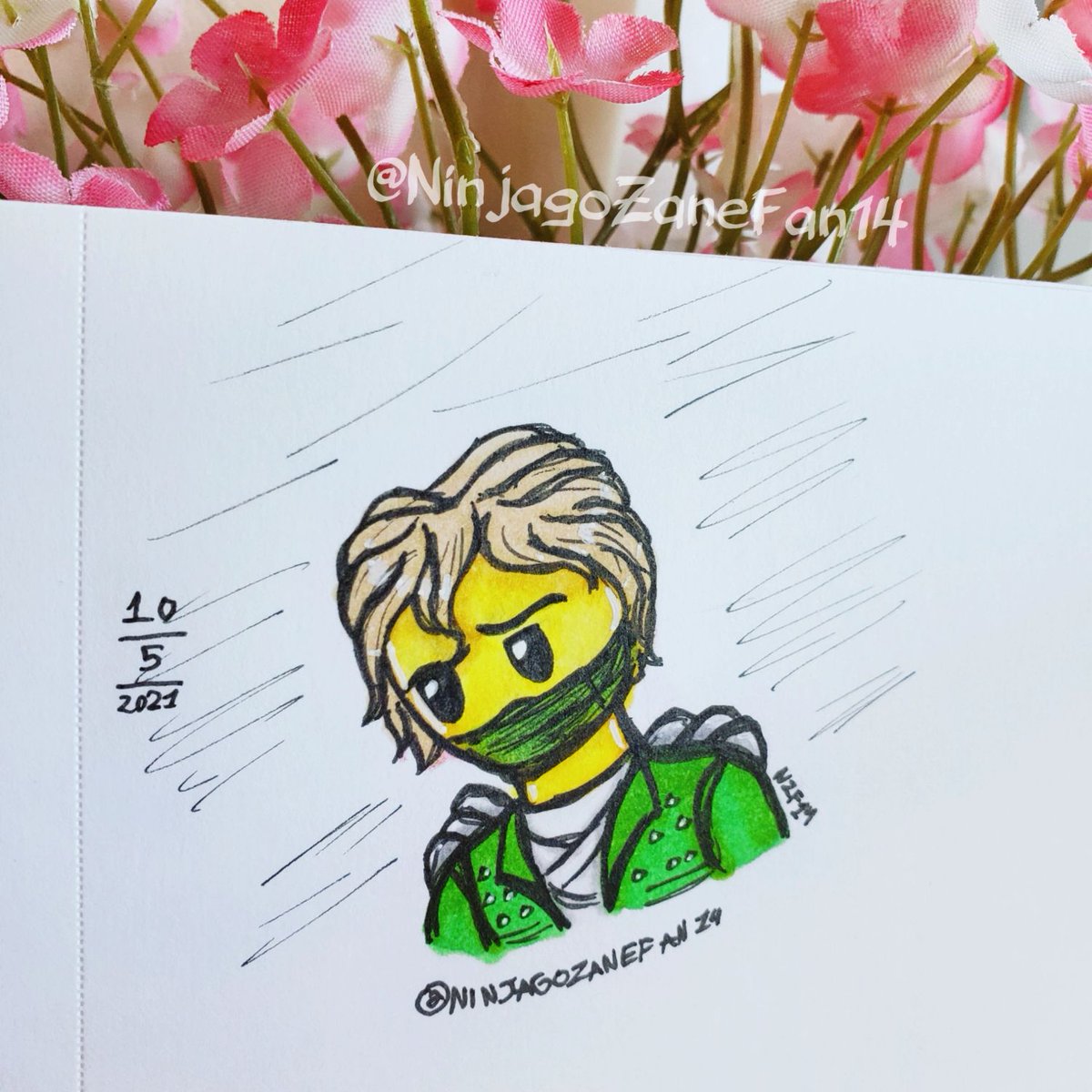 Fanart of Lloyd from Ninjago in the green ninja gi