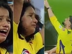 The girl, who had tears of joy, received an autographed ball by MS Dhoni. (Twitter)