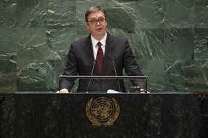 Aleksandar Vucic, President of the Republic of Serbia, addresses the general debate of the General Assembly’s seventy-fourth session, 26 September 2019.