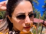 Hina Khan is chilling like a diva in her hometown. The actor, who is homebound right now, recently flew off to Srinagar. Since then, the actor’s Instagram profile has been replete with pictures of picturesque locations, beautiful hills, flowing rivers, apple orchards and snippets of the heaven on earth.(Instagram/@realhinakhan)