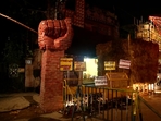 A Durga Puja pandal by Dum Dum Park Bharat Chakra Puja Committee in Kolkata. (ANI)