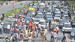 The Maharashtra Vikas Aghadi (MVA), a three-party coalition of Shiv Sena, NCP and Congress, enforced a Maharashtra bandh (statewide shutdown), which they termed a 100% success, on Monday, protesting the killing of farmers in Lakhimpur Kheri in Uttar Pradesh (Satish Bate/HT Photo)