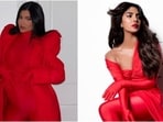 Kylie Jenner flaunting baby bump in red catsuit reminds us of Priyanka Chopra, who wore it better(Instagram)