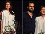 Kajal Aggarwal in printed kaftan brings her fashion A-game with Gautam Kitchlu at LFW(HT Photo/Varinder Chawla)