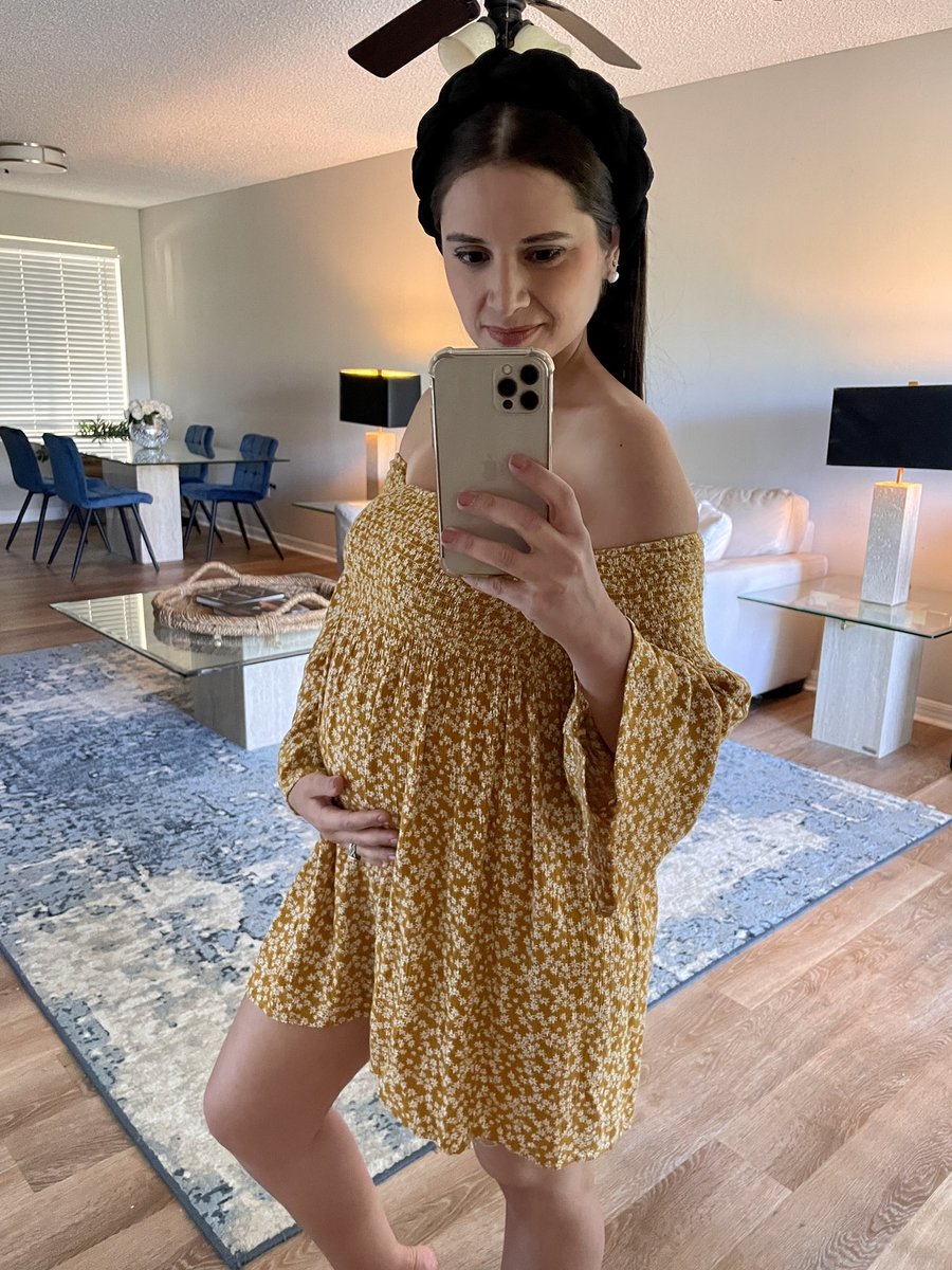 24 weeks pregnant girl in a dress