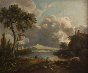 Italian Landscape with Cliffs and Castle