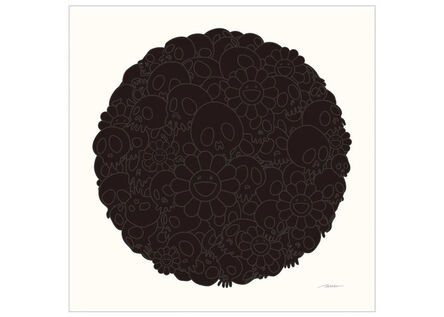 Takashi Murakami, ‘Black Flowers & Skulls Round (TM/KK for BLM)’, 2020