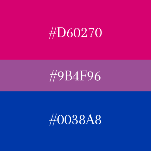 the pink purple and blue bisexual flag with the specific hex color codes over each stripe.