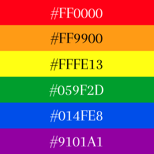 the rainbow, 6-stripe LGBTQ flag with the specific hex color codes over each stripe.