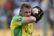 David Warner’s international return lasted all of one ball.