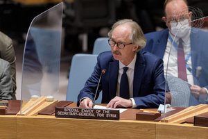 File - Geir Pedersen, Special Envoy of the Secretary-General for Syria, addresses the Security Council meeting on the situation in the Middle East (Syria).