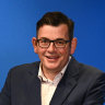 Happy Dan: Premier Daniel Andrews revealed his updated road map on Sunday. 