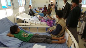 File - Children who survived a Saudi-led coalition airstrike rest in the hospital in Saada, Yemen on Friday, Aug. 10, 2018.