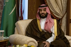 File - U.S. Secretary of State Mike Pompeo meets with Crown Prince Mohammed bin Salman Al Saud, at the Royal Court at al-Salam Palace in Jeddah, Saudi Arabia, on June 24, 2019.