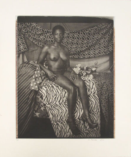 Mickalene Thomas, ‘ Portrait of Marie Sitting in Black and White’, 2012