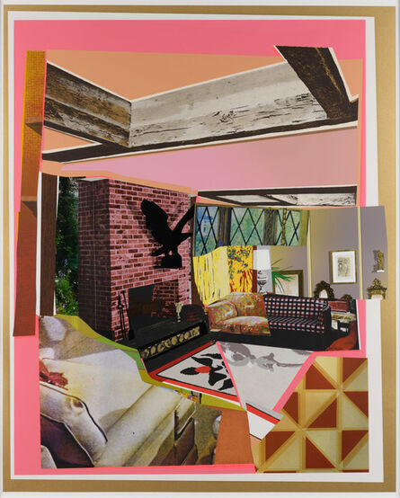 Mickalene Thomas, ‘Interior: Fireplace with Blackbird’, 2016