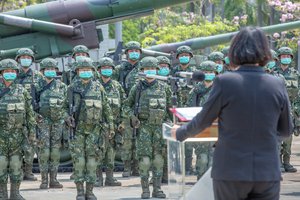 The President Tsai Ing-wen inspects the "Air Force Air Defense and Artillery Command", Taiwan