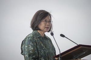 The President Tsai Ing-wen inspects the "Air Force Air Defense and Artillery Command", Taiwan