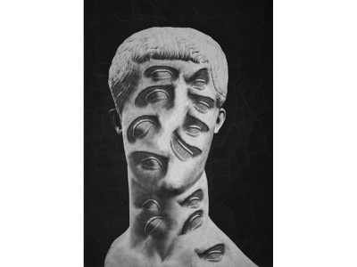 Tiberius surreal heads portraits head bust collage illustration portrait eye eyes