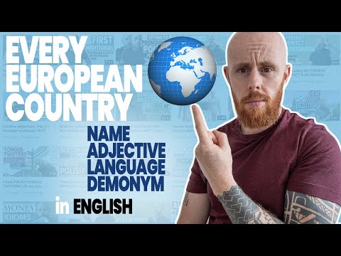 Every European COUNTRY, ADJECTIVE, LANGUAGE and DEMONYM in 15 minutes | English vocabulary BOOST