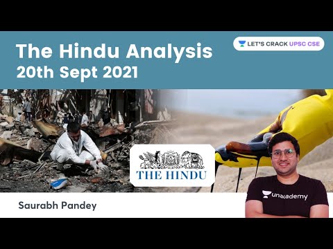 The Hindu Newspaper Editorial Analysis 20th Sep 2021 | Current Affairs | UPSC CSE | Saurabh Pandey